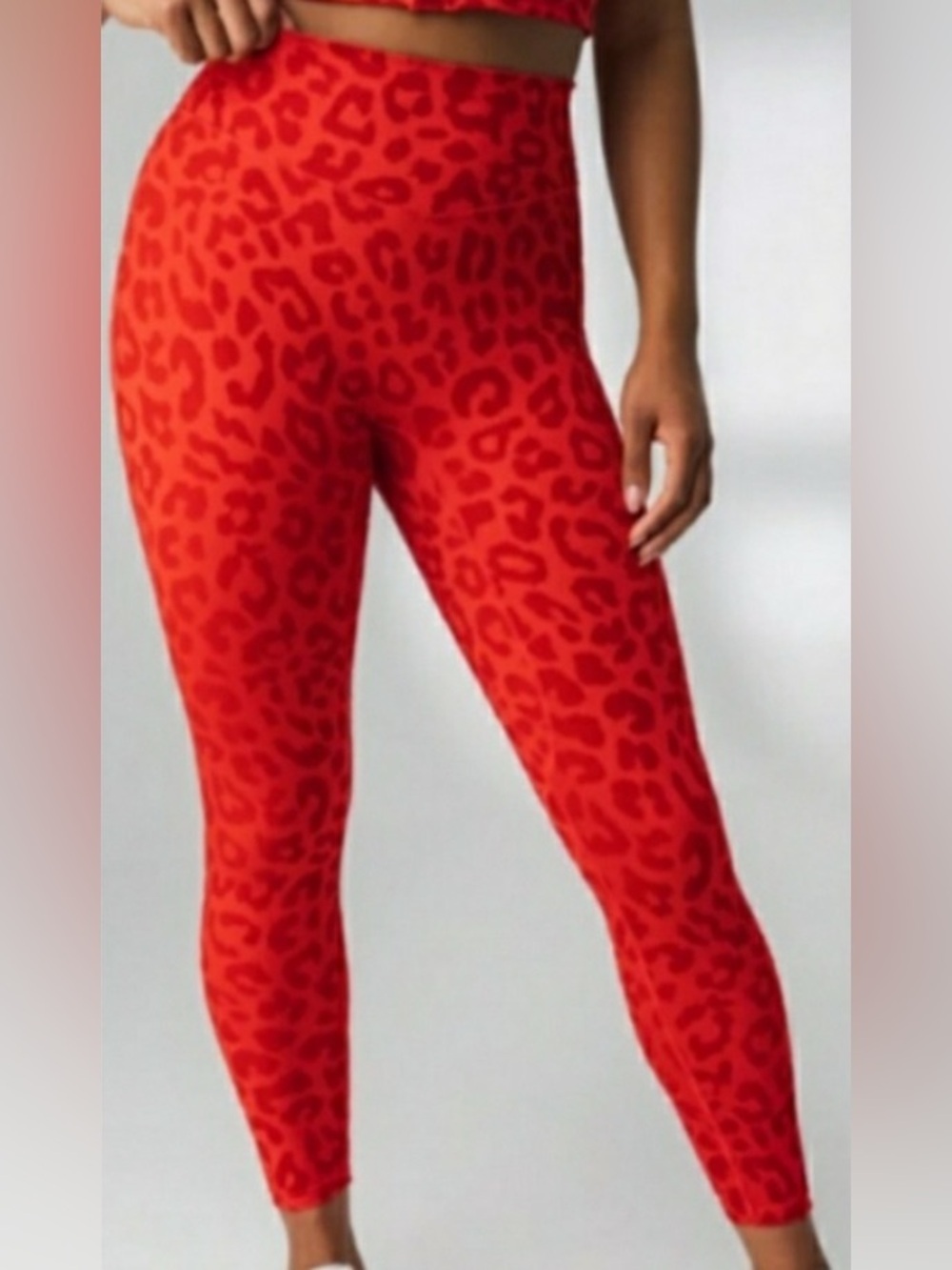 Balance Athletica Lux Panther Fire Leggings Red Leopard Print Medium